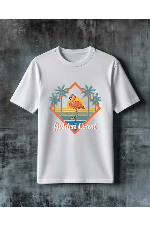 Golden Coast Flamingo Printed Oversize T-Shirt