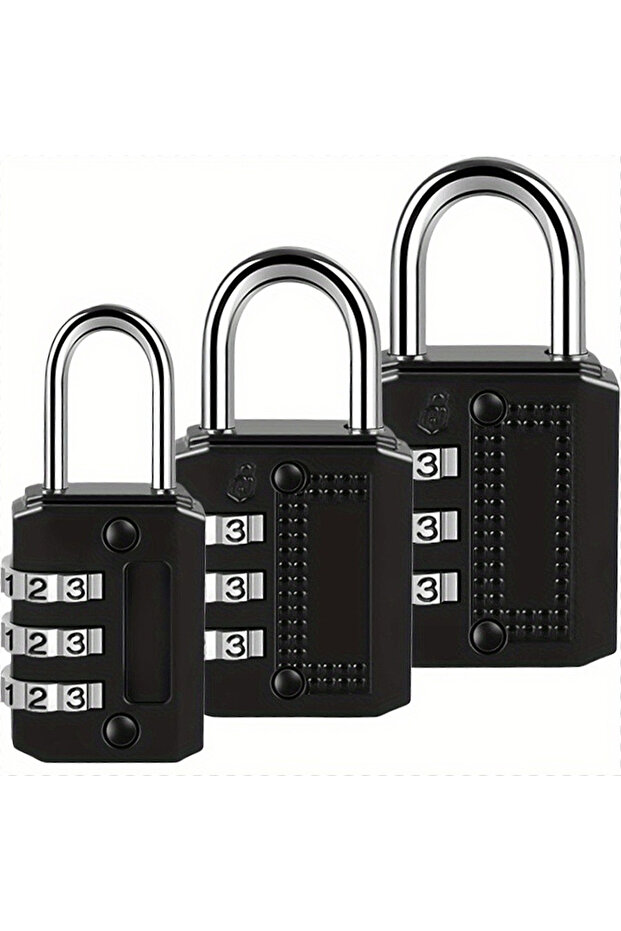 3pcs 3pcs 4-digit Password Lock, Padlock, Luggage Anti-theft, Wind and Rain Resistant, Outdoor Gym S