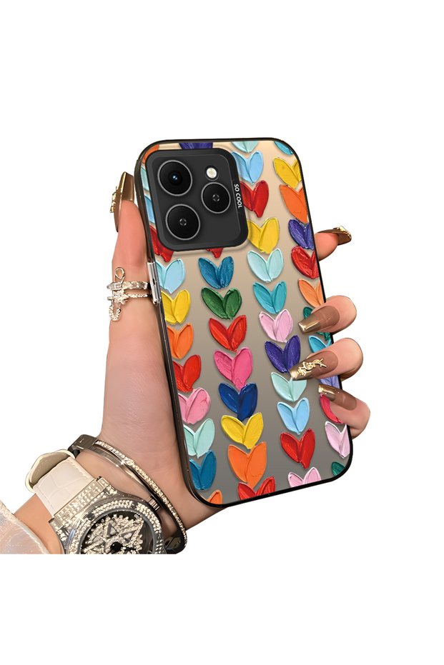 Tecno Spark 40 Compatible Hard Acrylic Back Silicone Edge Lens Protection Case