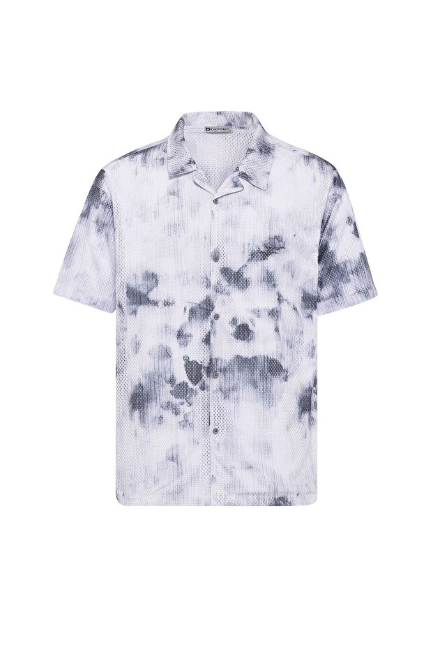 Patterned Ribbed Oversize Shirt