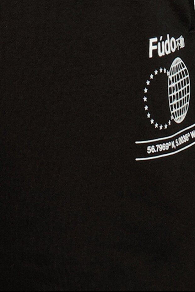 Men Graphic Print Basic Shorts, Black - 5