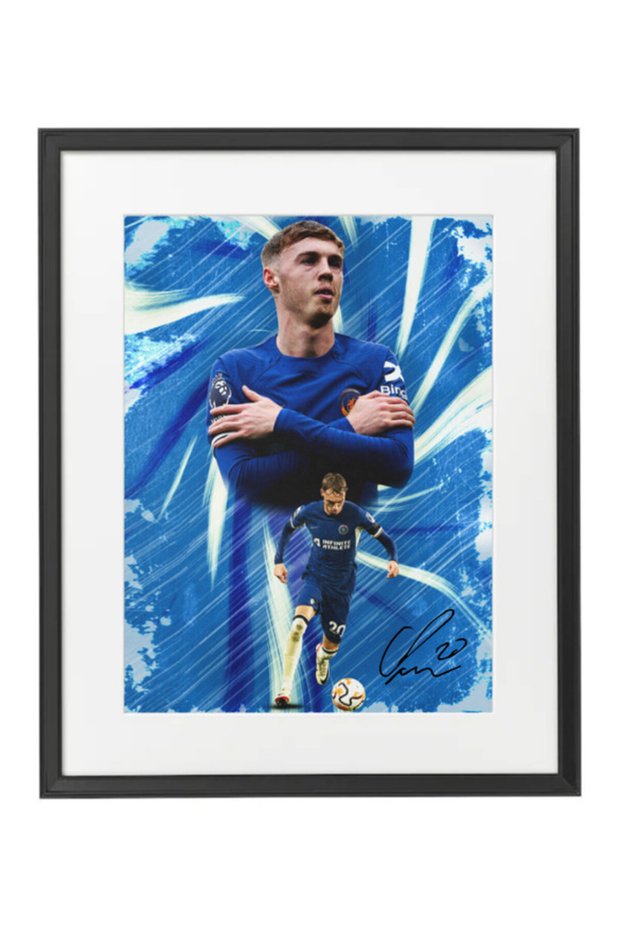 Cole Palmer Chelsea Autographed Framed Poster 50x40cm - Football Memorabilia, Soccer Collectible, Gift for Fans