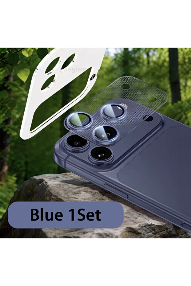 For iPhone 17 ProMax Blue 1Set 1 Set Metal Lens Fibre Base Protective Film + AR & AF Lens Protector