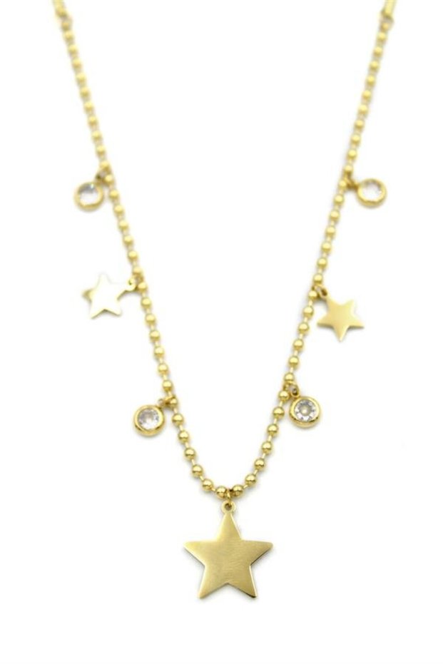 Glb-Stl41414 Star Necklace - Gold