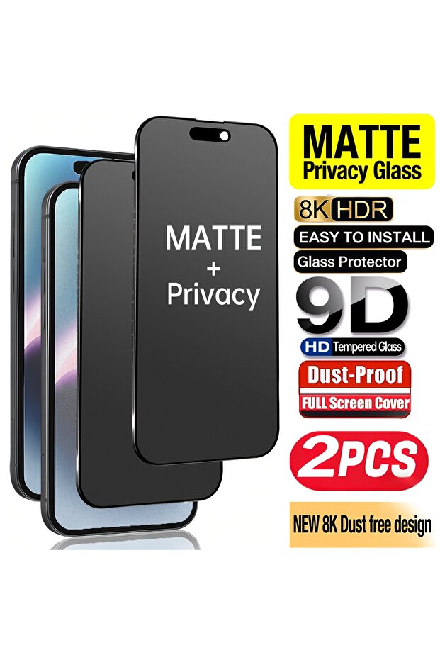 iPhone 14 Pro Max Tempered Glass Film black 2 Pcs Matte Privacy Tempered Glass Screen Protectors Com