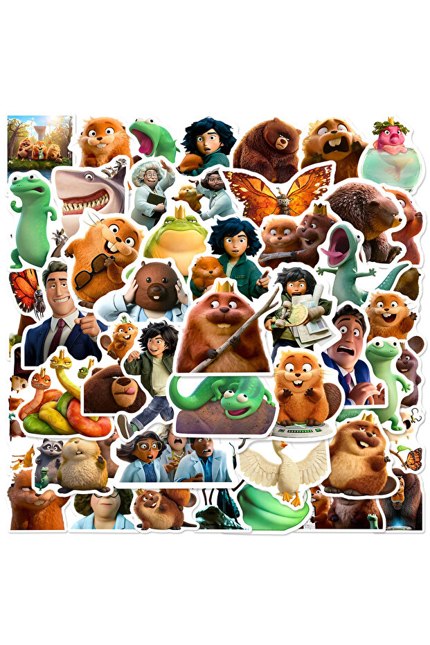 50pcs x2 50/100 Pcs HD Cute Colorful Beaver Stickers No Repeat Waterproof for Phone Case Suitcase No
