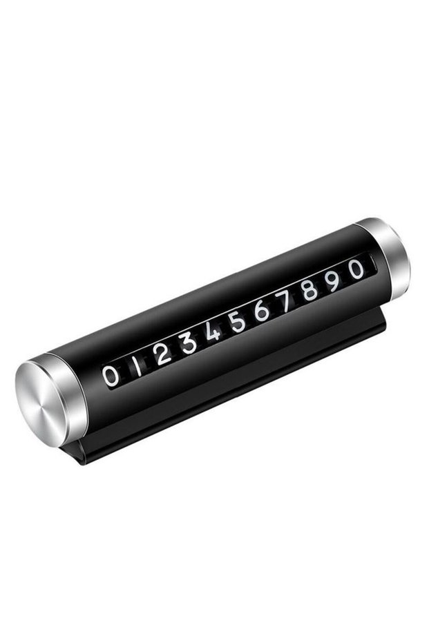 Black Car Temporary Parking Number Plate Black Aluminium Alloy Material Roller Adjustable Car Parkin