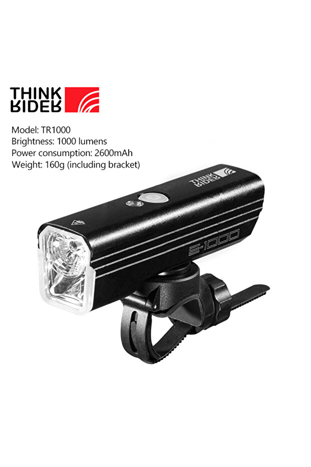 مصباح أمامي ذكي للدراجات الهوائية من ThinkRider TR1000 مع استشعار الضوء وشحن USB للدراجات الجبلية مع إضاءة جانبية