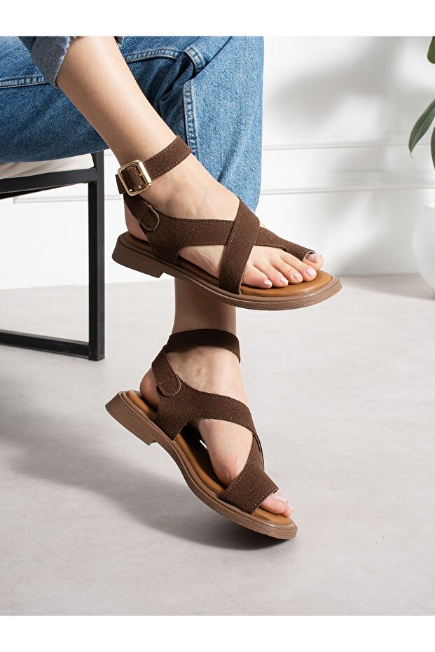 Mi̇rano Brown Flip Flop Women's Sandals