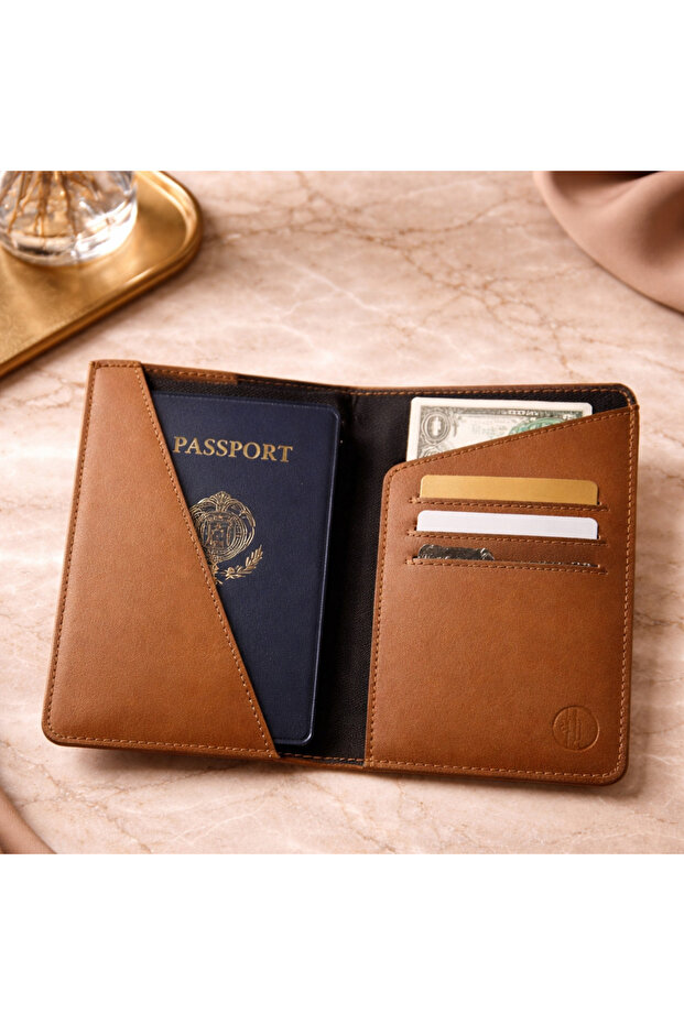 - UAE Tan Voyage Leather Passport Holder