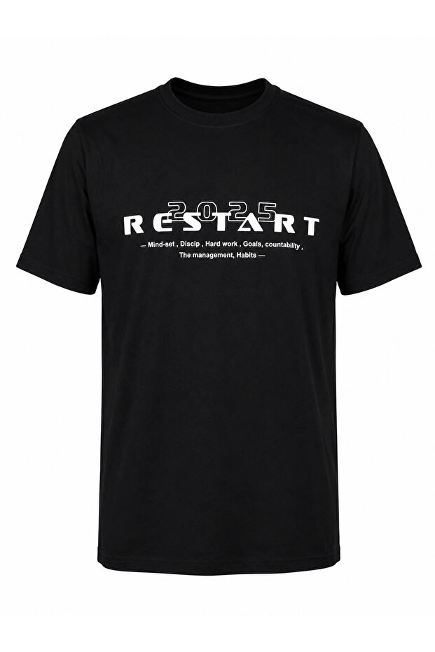Restart Print Suprem Black Men's T-Shirt 226-05