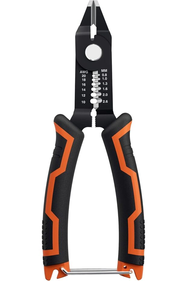 Wire Stripper and Cutters, 10-22 AWG Wire Stripper Tool, Flush Cutter with Safety Lock