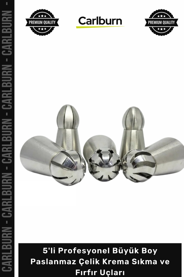 Special Edition Cake Decorating 5-Piece Professional Large Size Stainless Steel Cream Piping Ruffle Tips