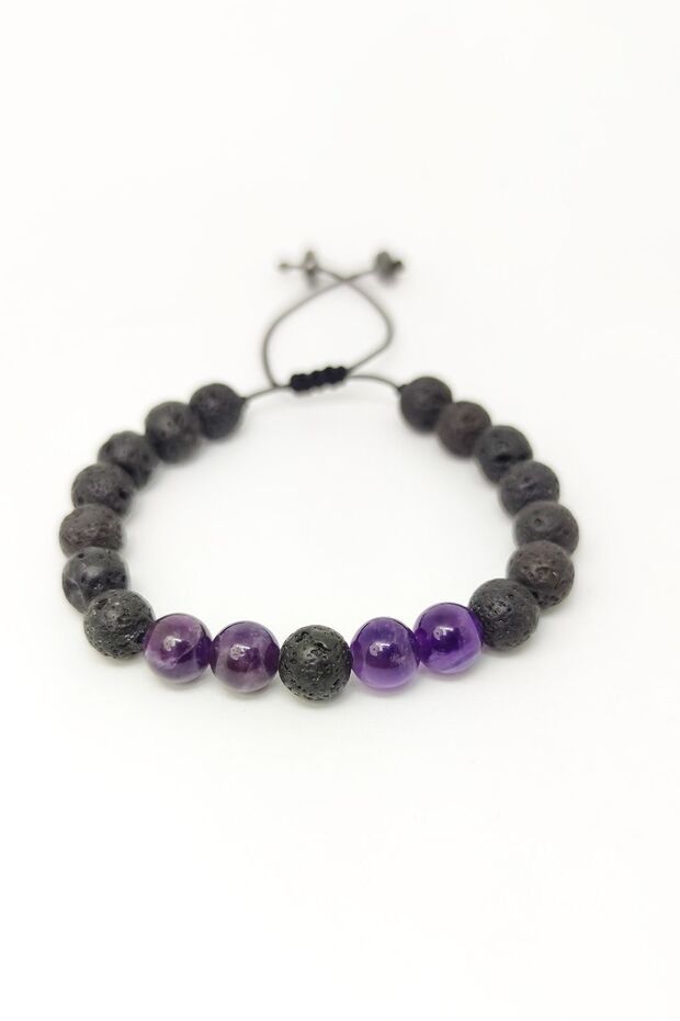 Amethyst Stone Natural Stone Macrame Braided Unisex Adjustable Bracelet