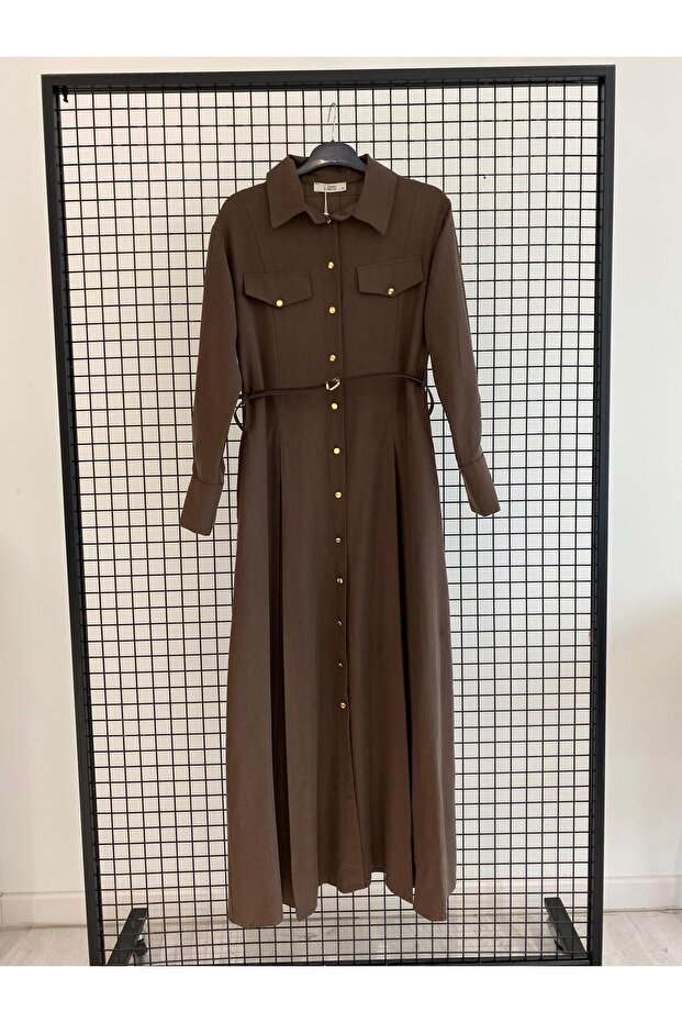 Buttoned Belted Dress-26Yt922