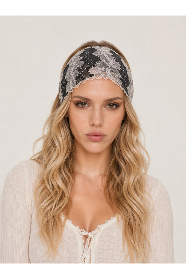 Lace Thick Scarf Hair Band Elastic Thick Lace Bandana