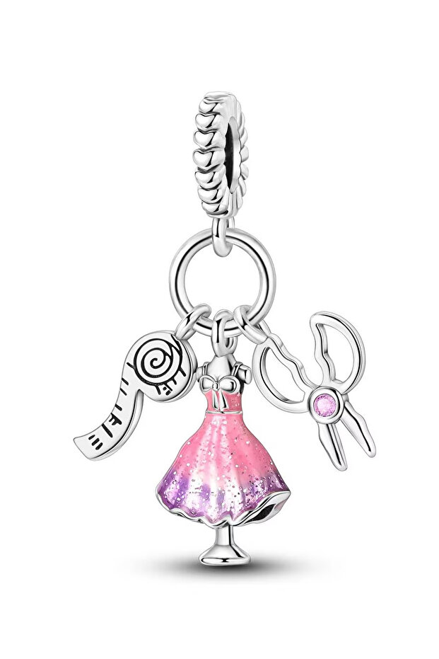Dress, Scissors and Hair Dryer Dangle Charm