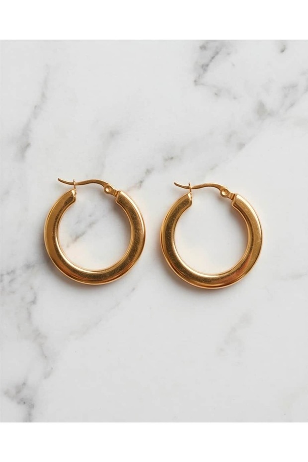 Valensia Bombe Hoop Steel Earrings