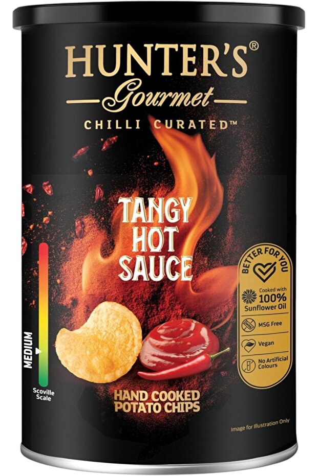 Gourmet Fresh Hand-Cooked Potato Chips with Hot Sauce 150g, Vegetarian, MSG-Free, No Artificial Colors