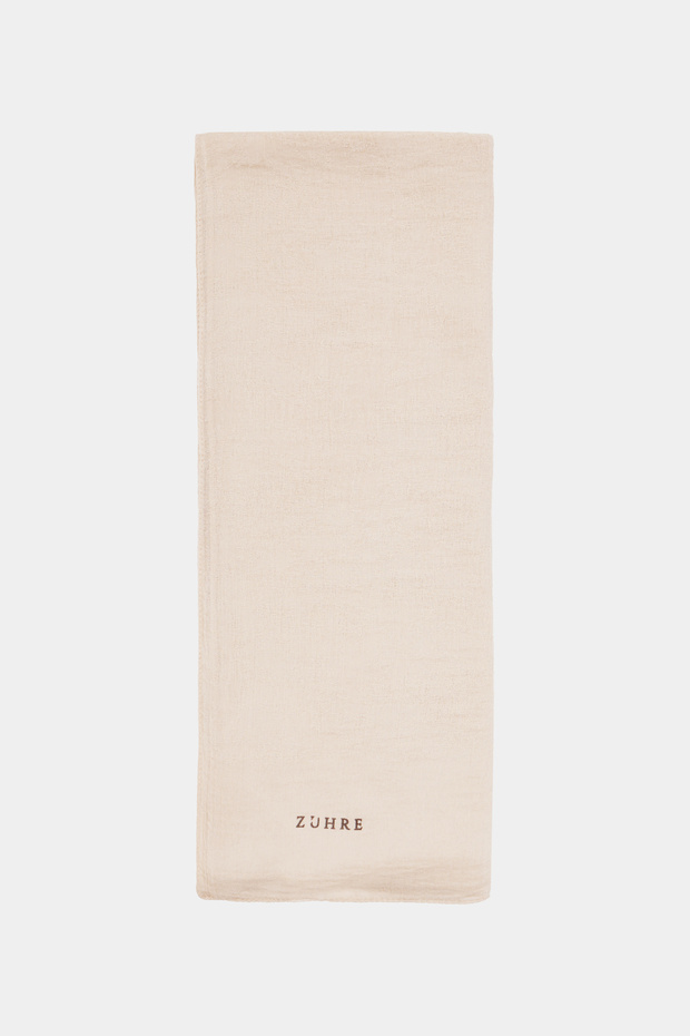 Brush Textured Patterned Beige Shawl 0057