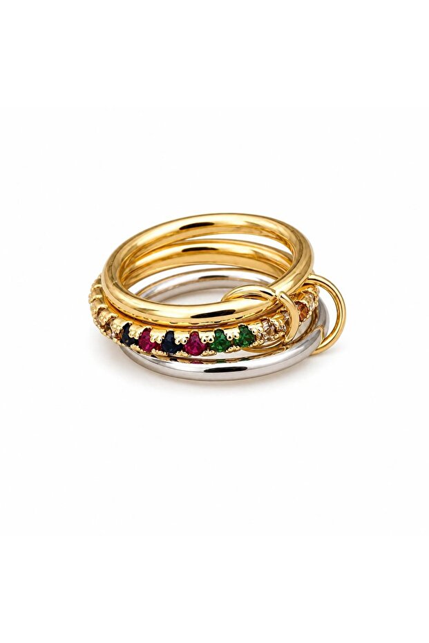 Special Series Colorful Stone Detailed Multiple Ring