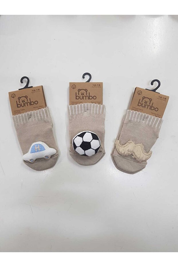 3-Pack of Non-Slip Baby Socks with Accessories