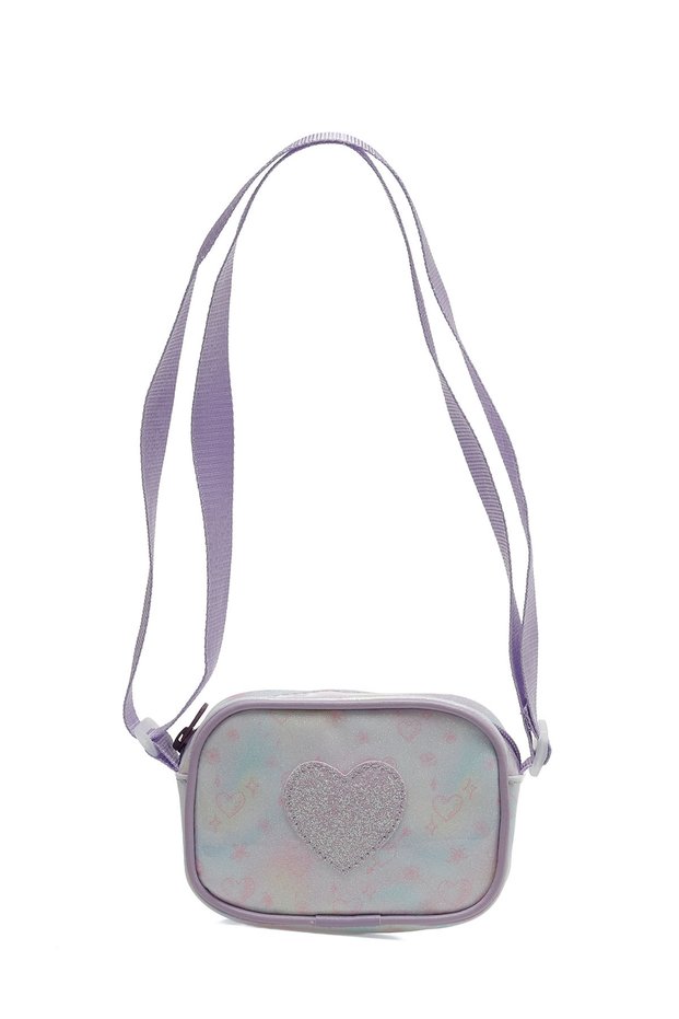 Crossbody Bag for Girls Pink Lila Heart Cprz