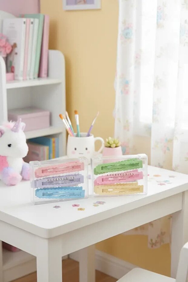 Licensed Basic Series Hair Clips 6-Pack – Mixed Color Long Wavy Clips