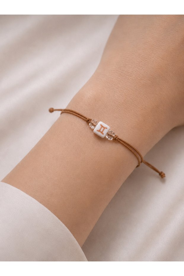 Gemini Zodiac Gold Thread Adjustable Zodiac Bracelet