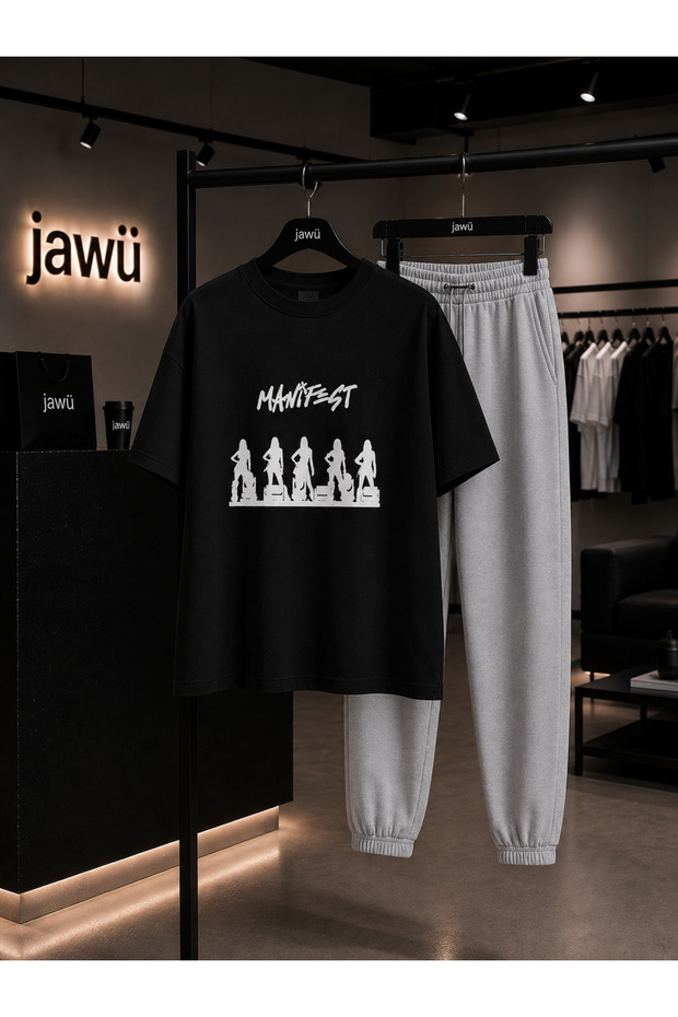 Manifest Printed T-Shirt Tracksuit Set