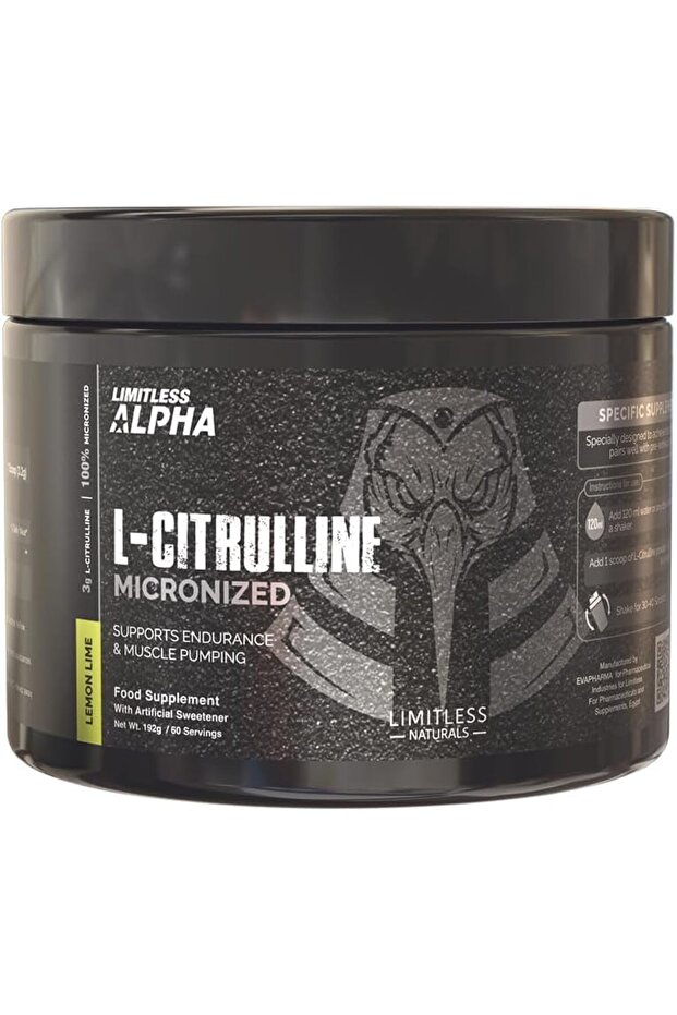 Alpha L-Citrulline – 192g – 3g Pure L-Citrulline Per Scoop - 60 Servings.