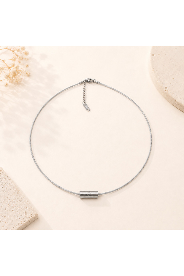Silver Color Chain Model Steel Necklace