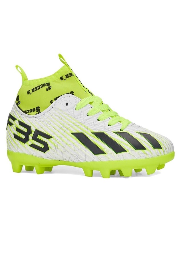 Ns01 White Yellow Boys' Sock Soccer Cleats