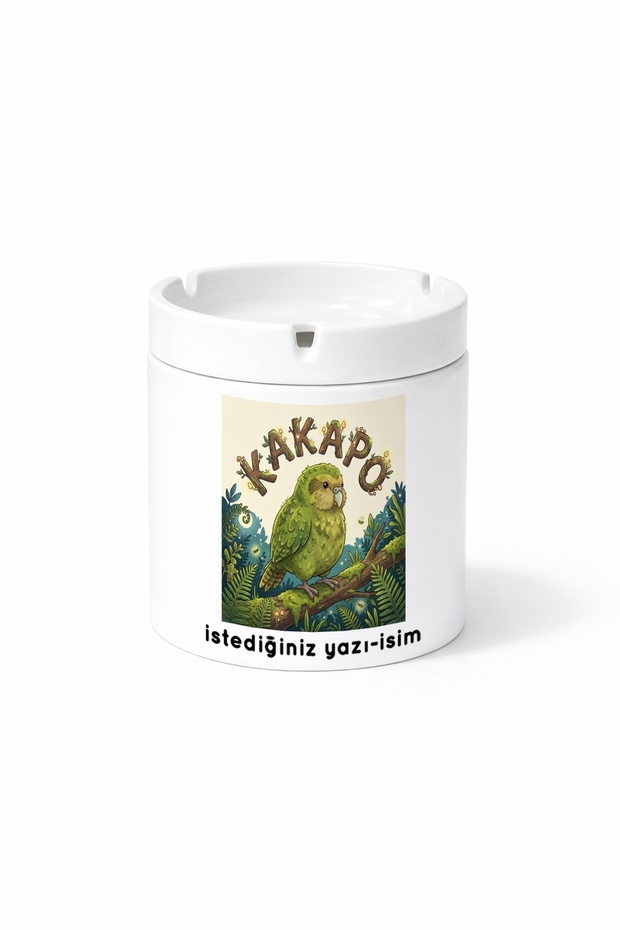 Animal Kakapo Parrot Bird New Zealand Double Sided Printed Ash Tray Ashtray Gift
