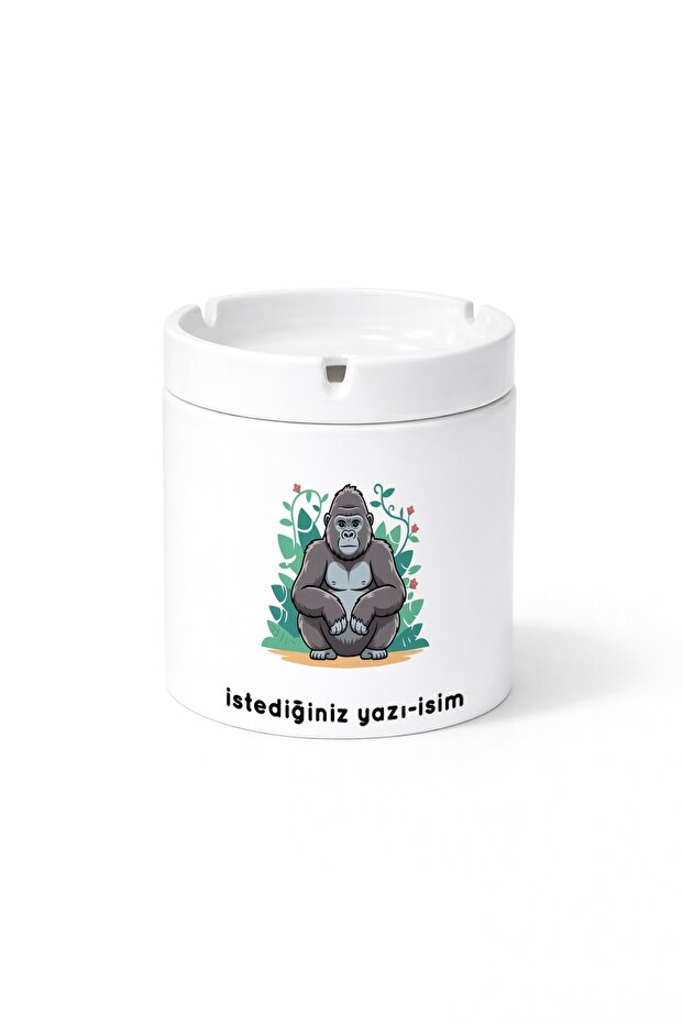 Animal Large Male Gorilla Silverback Gorilla Printed Ashtray Ashtray Gift