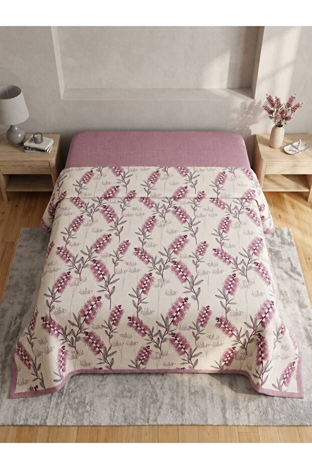 Hyacinth Pattern Printed 200X240 Cm. Double (Battal) Single Pike