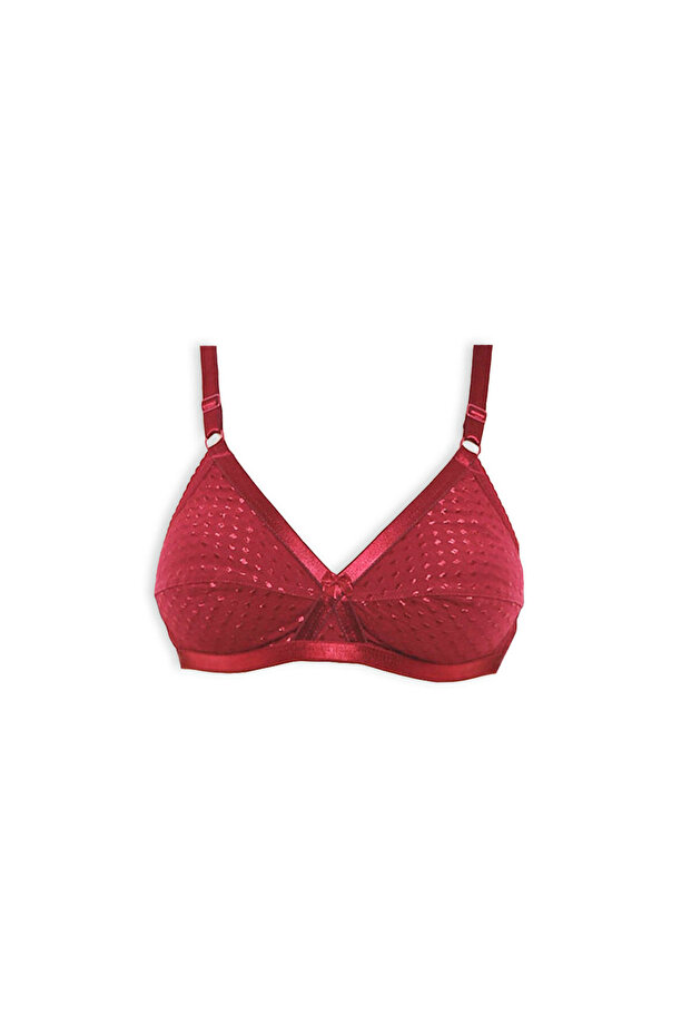 Regular Shiny Textured Dobby Bra for Women Mehroon-32
