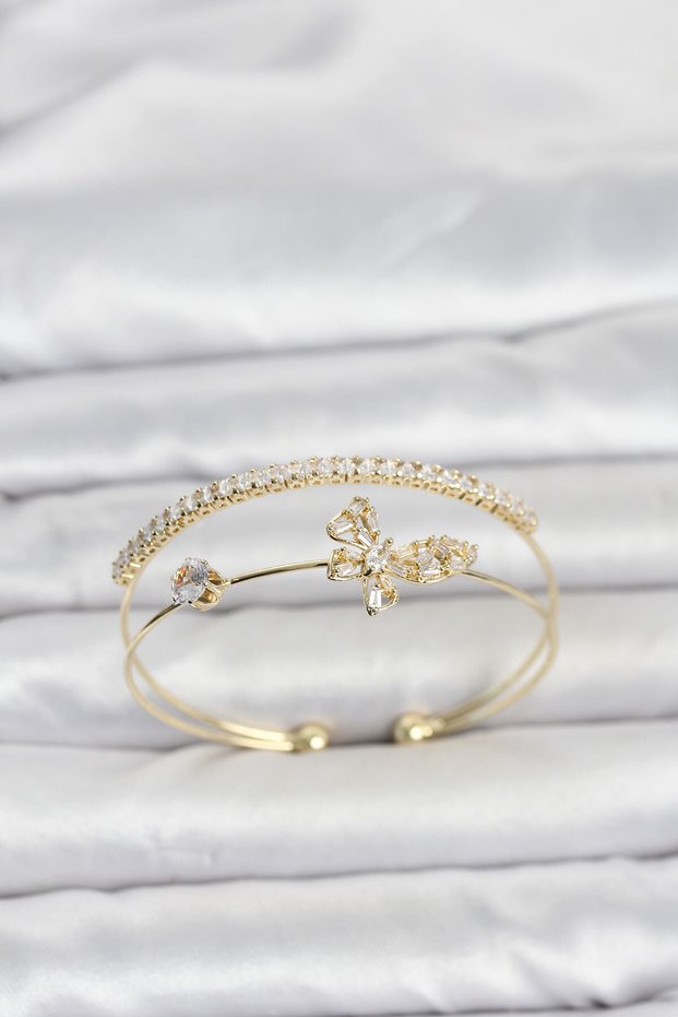 Brass Gold Color Butterfly Model Women's Bracelet