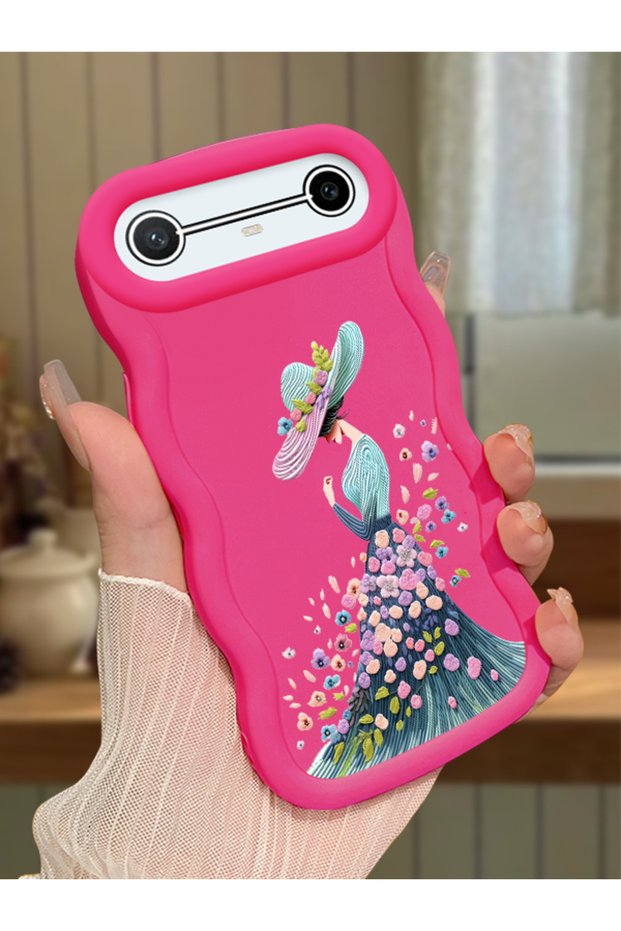 Tecno Spark Slim Compatible Case Camera Protector Red Silicone Couple Phone Case Girl Pattern