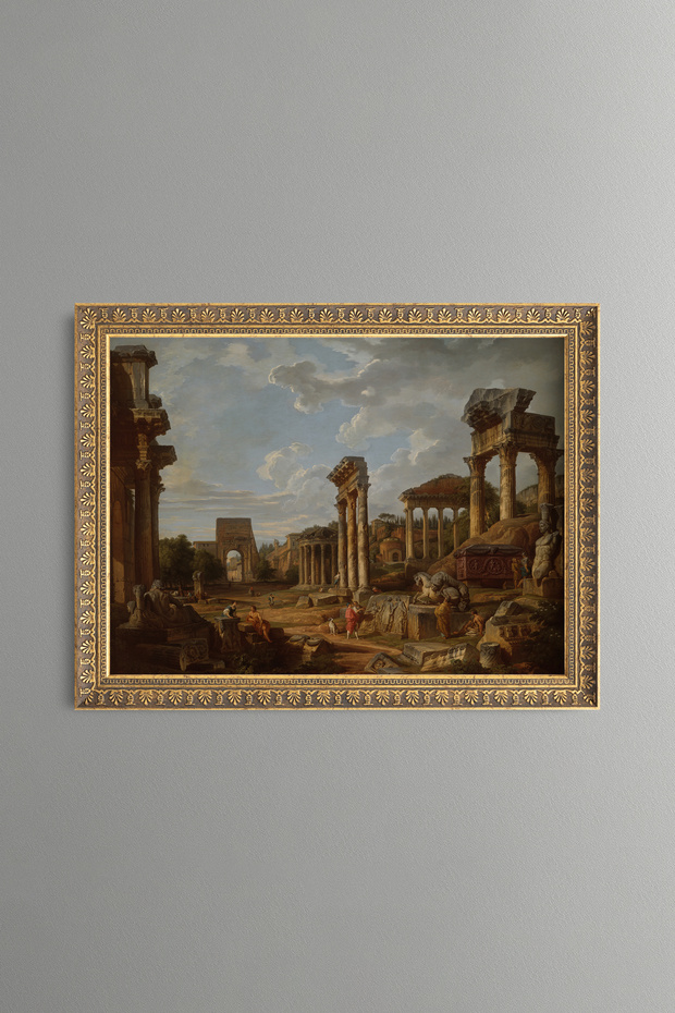 Ancient Roman Ruins - Vintage Patterned Frame - Slim Model