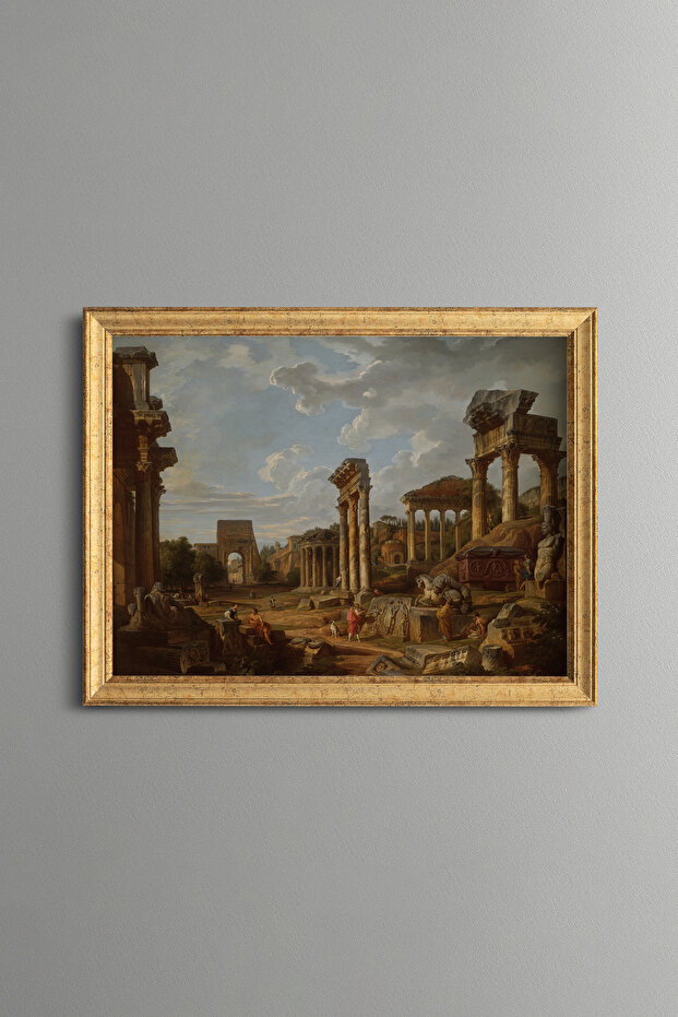 آثار روما القديمة - إطار بنمط عتيق - نموذج نحيف