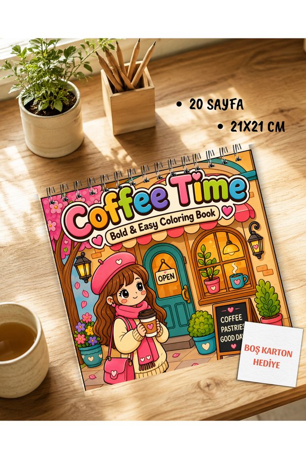 Coffee Time Coloring Book, 21X21 cm Coloring Book Yb0001