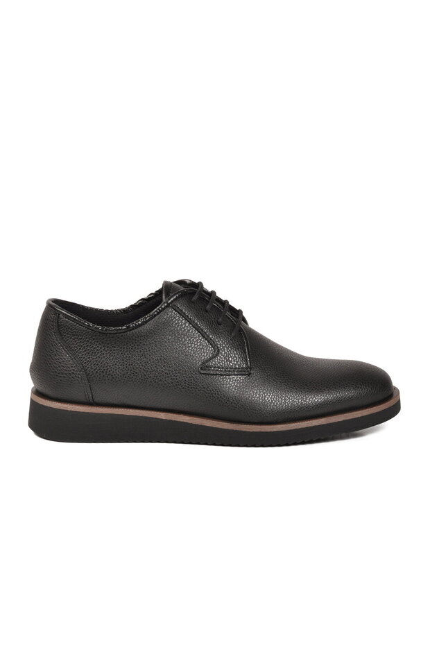 Black Printed Lace-Up Men's Casual Shoes