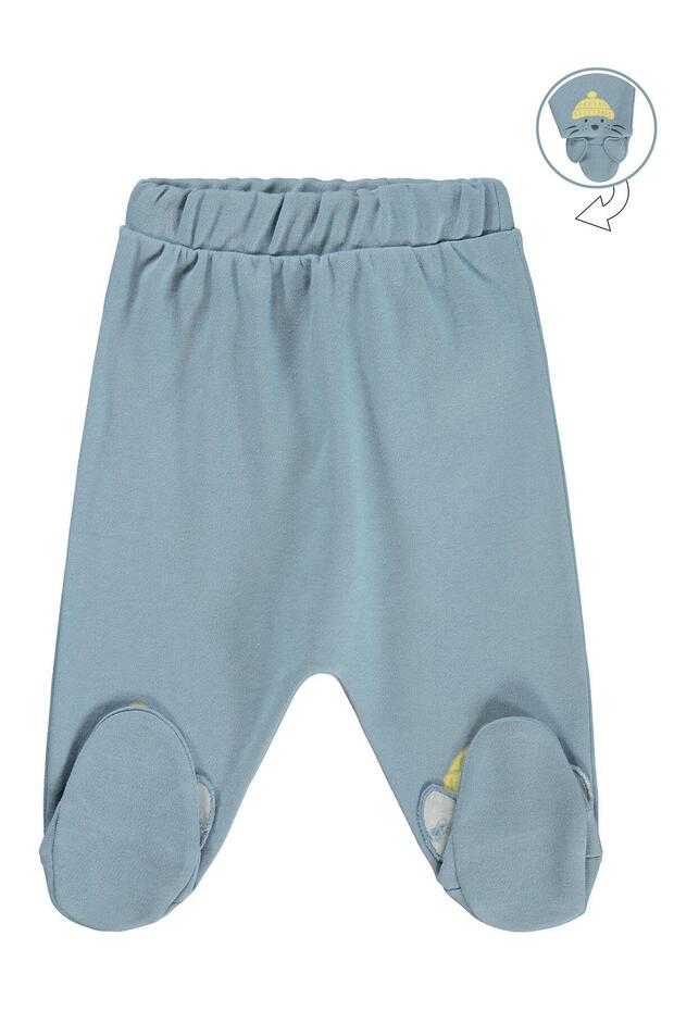 Seal Printed 1-9 Months Single Bottom Baby - Blue