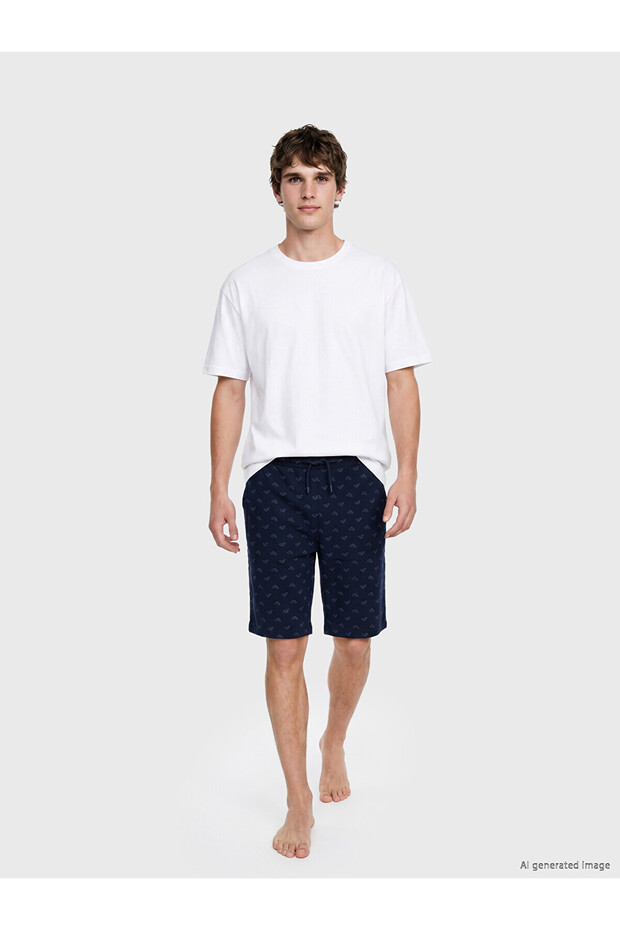 Nevavm Regular Fit Patterned Men's Shorts with Difference