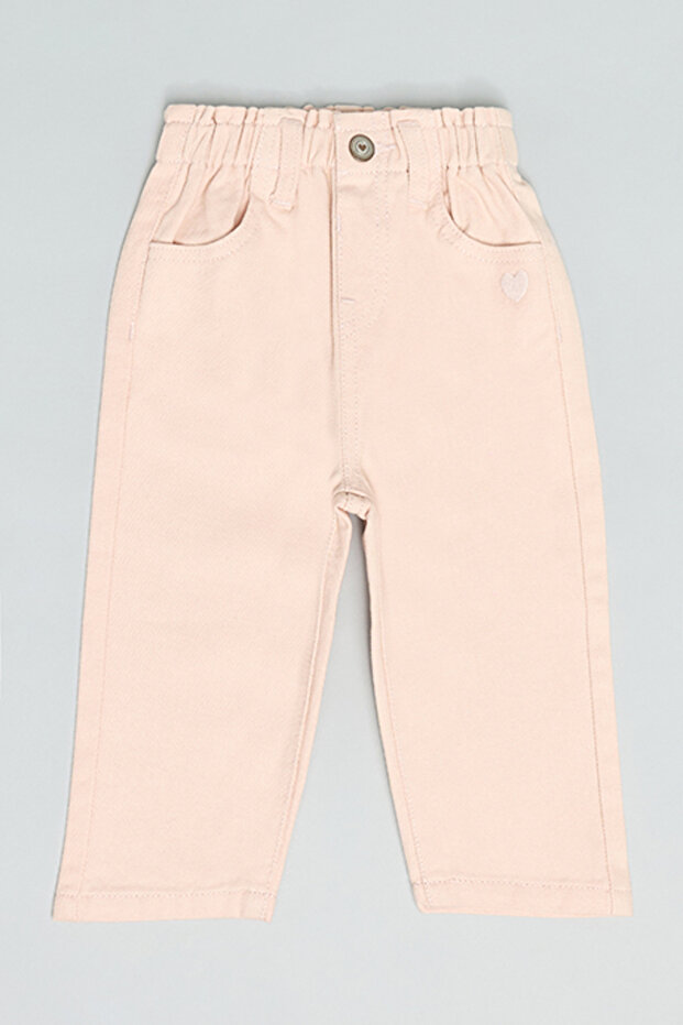 Solid Pants with Button Closure