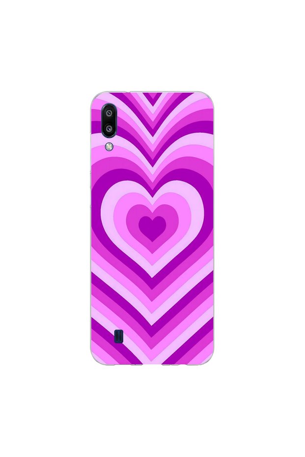 Samsung Galaxy M10 Compatible Heart 2 Design Transparent Case