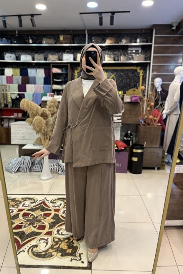 طقم كيمونو بياقة شال