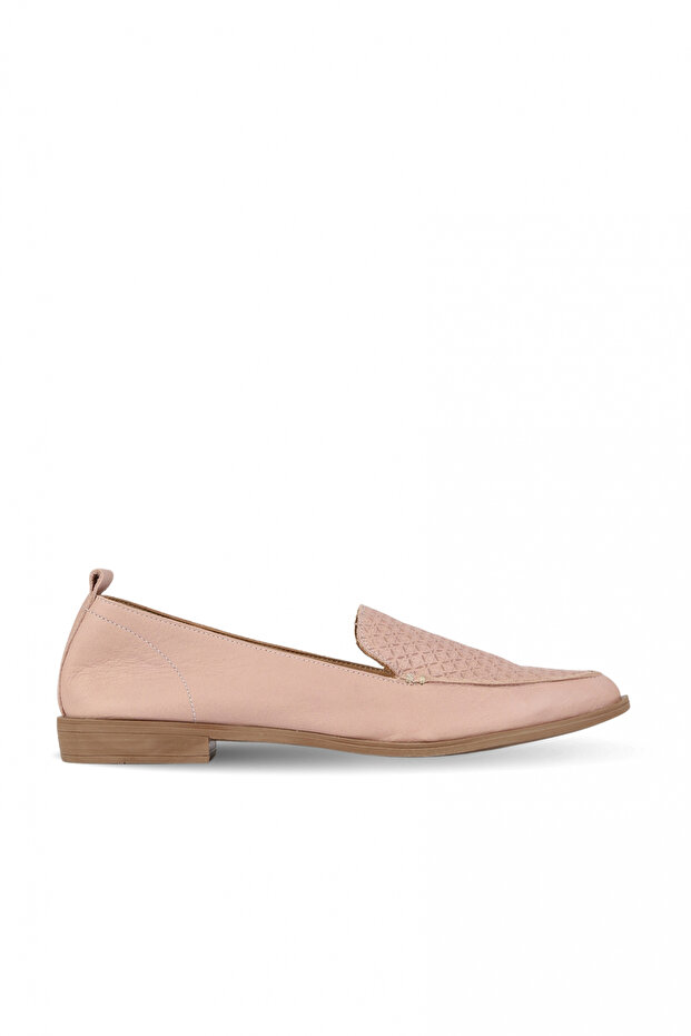 Dried Rose Leather Women's Flat Shoes