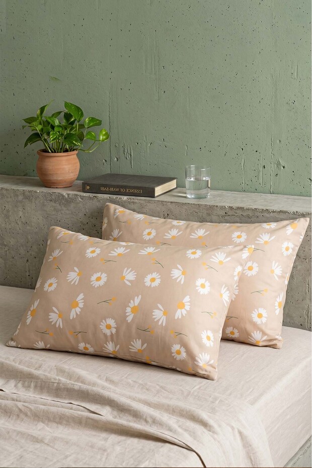 Mink Daisy Cotton 2-Piece Pillowcase 50X70 cm